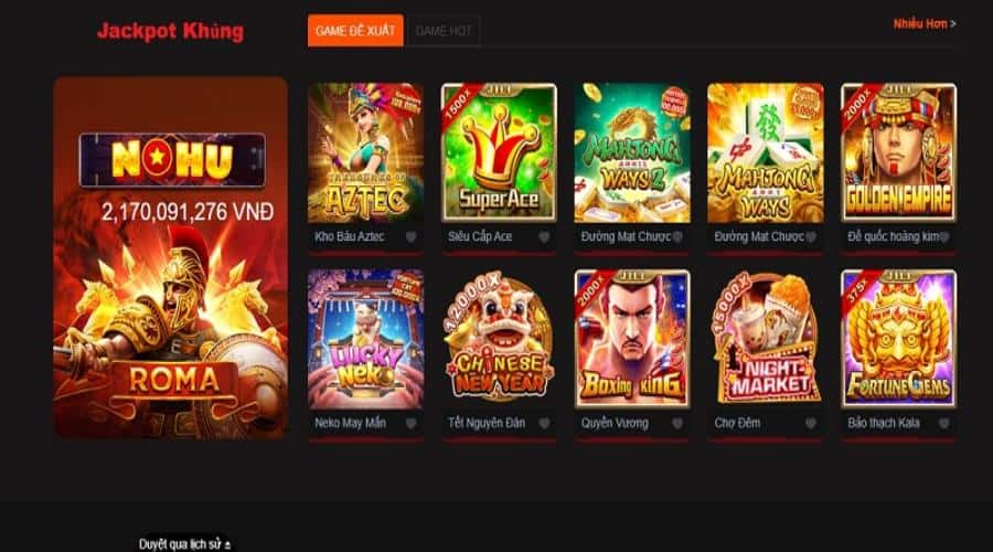 Các game nổ hũ đổi thưởng siêu hay ở Nohu90