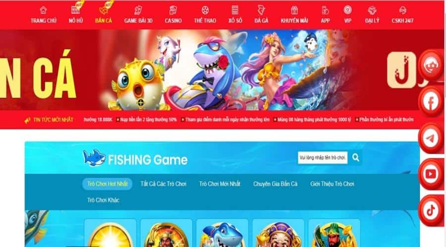 Danh sách trò chơi đình đám có ở web casino online J88