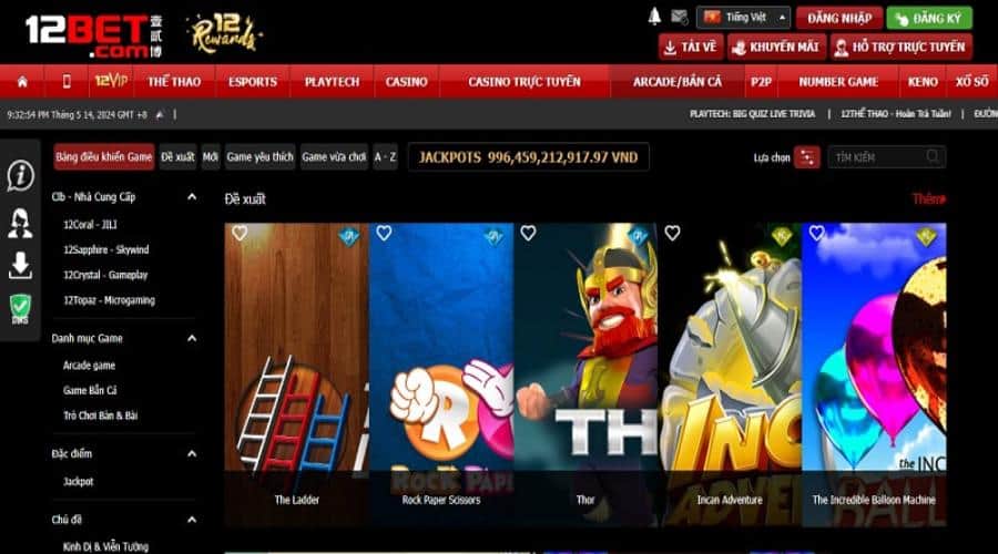 Điểm danh các sản phẩm giải trí tại 12Bet